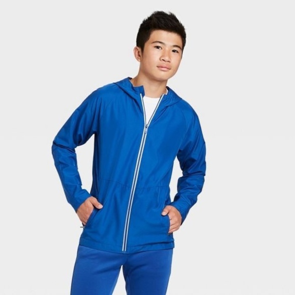 Boys' Rain Jacket - All in Motion blue‎ S